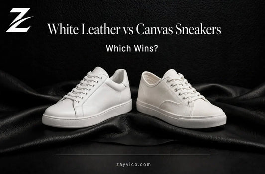 White leather vs canvas sneakers comparison