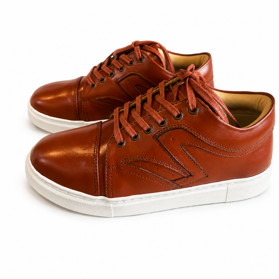 Ivory Court — Vegetable-Tanned Leather Sneakers